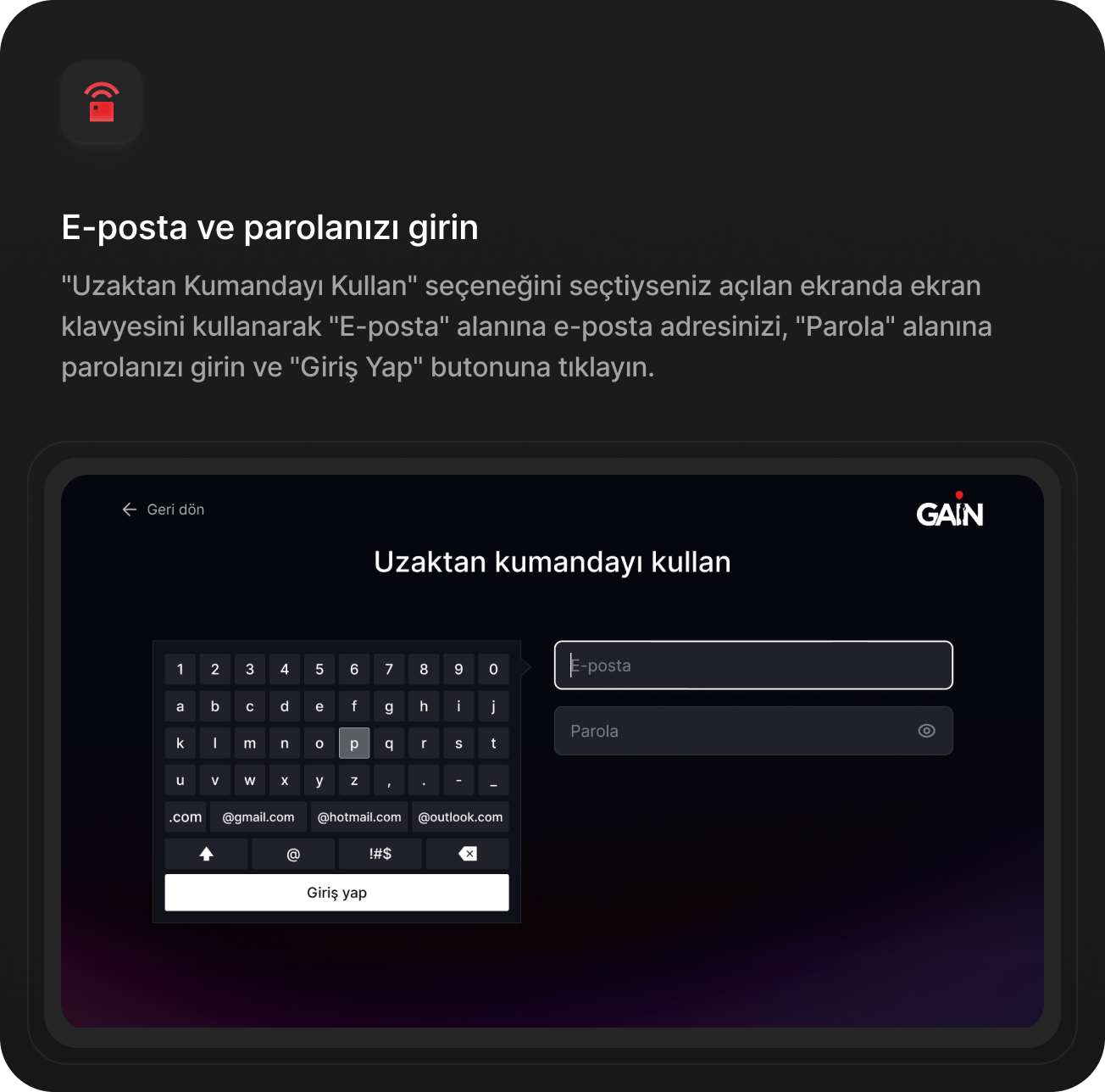 Smart TV girişi adım 4